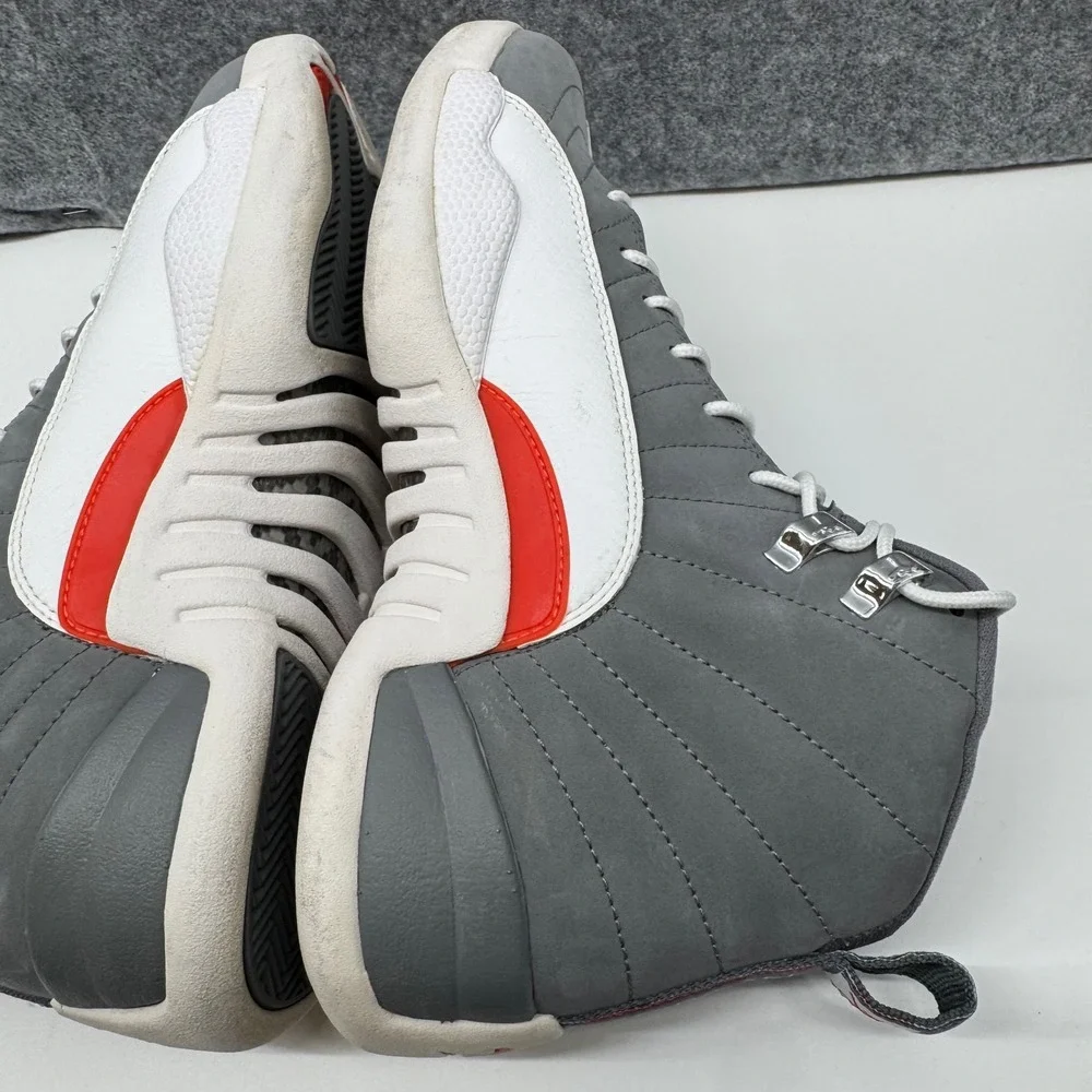 Jordan 12 Retro Cool Grey Mens Size 8.5 Grey Orange White 130690-012